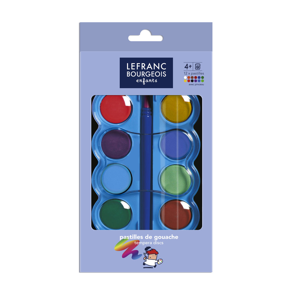 Lefranc Bourgeois Kids Tempera Discs Set - 12x30mm 