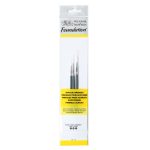 Winsor & Newton Foundation Acrylic Brush - Short Handle - 3 Pack