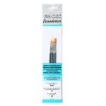 Winsor & Newton Foundation Watercolour Brush - Short Handle - 4 Pack