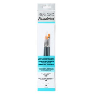 Winsor & Newton Foundation Watercolour Brush - Short Handle - 4 Pack
