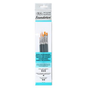 Winsor & Newton Foundation Watercolour Brush - Short Handle - 6 Pack (1)