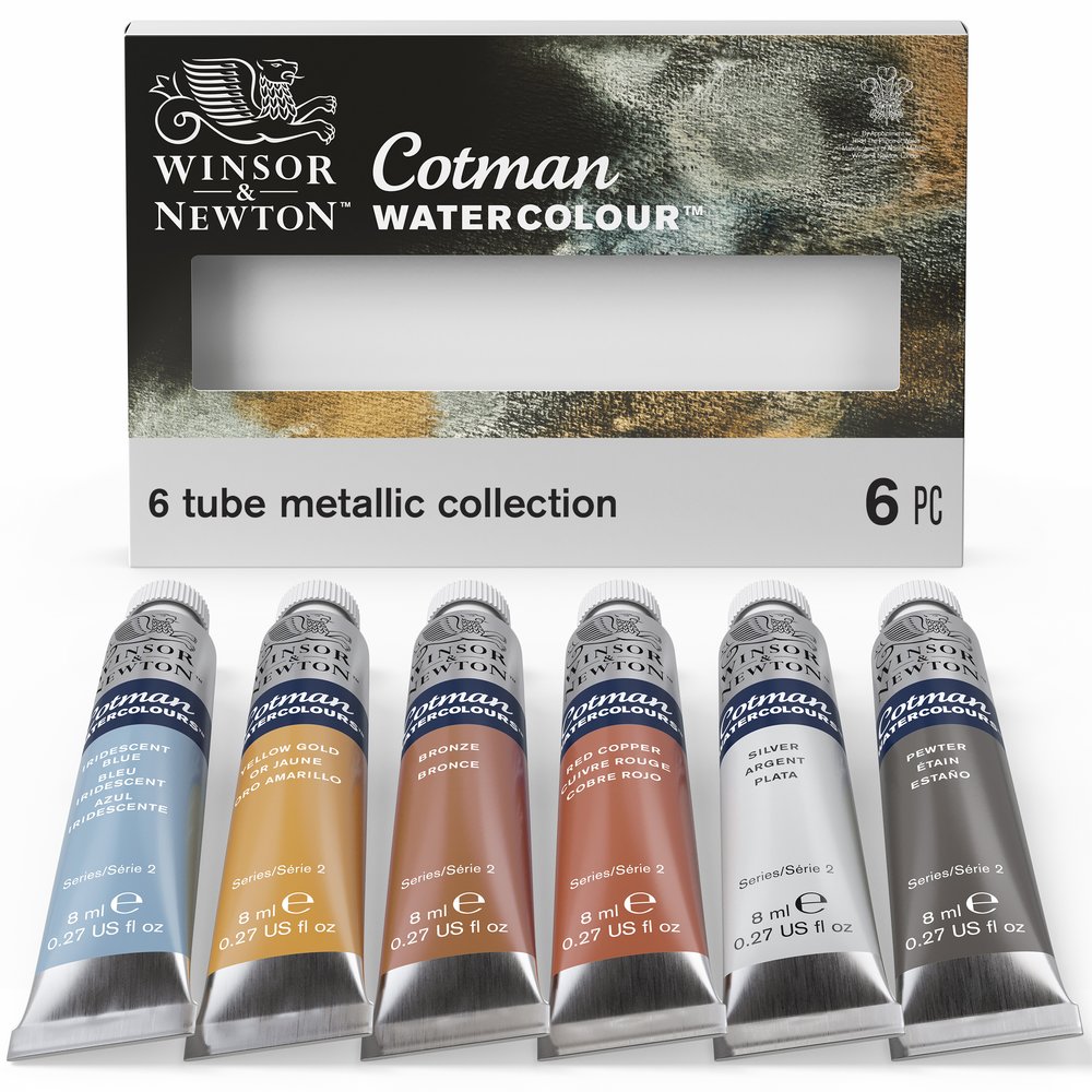 Winsor & Newton Cotman Watercolour Metallic Collection 6 Tubes Set