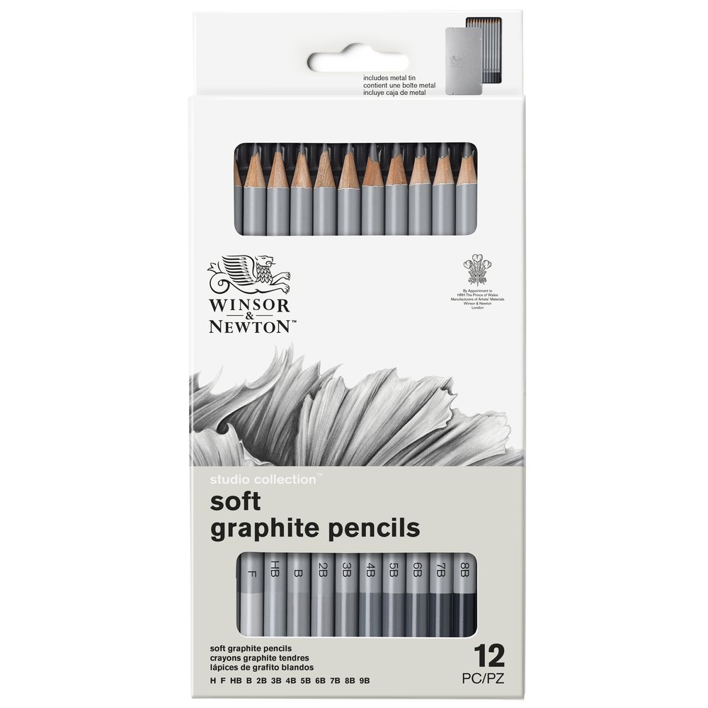 Winsor & Newton Studio Collection Graphite Pencil Soft x12 Tin Set