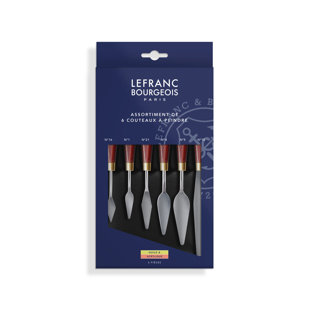 Lefranc Bourgeois Painting Knives Set of 6 (No1, No4, No5, No10, No16, No21) 