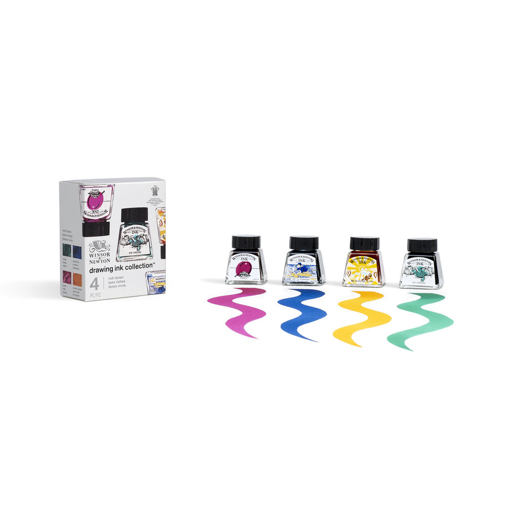 Winsor & Newton Drawing Ink Collection - Set of 4 (Rich Tones)