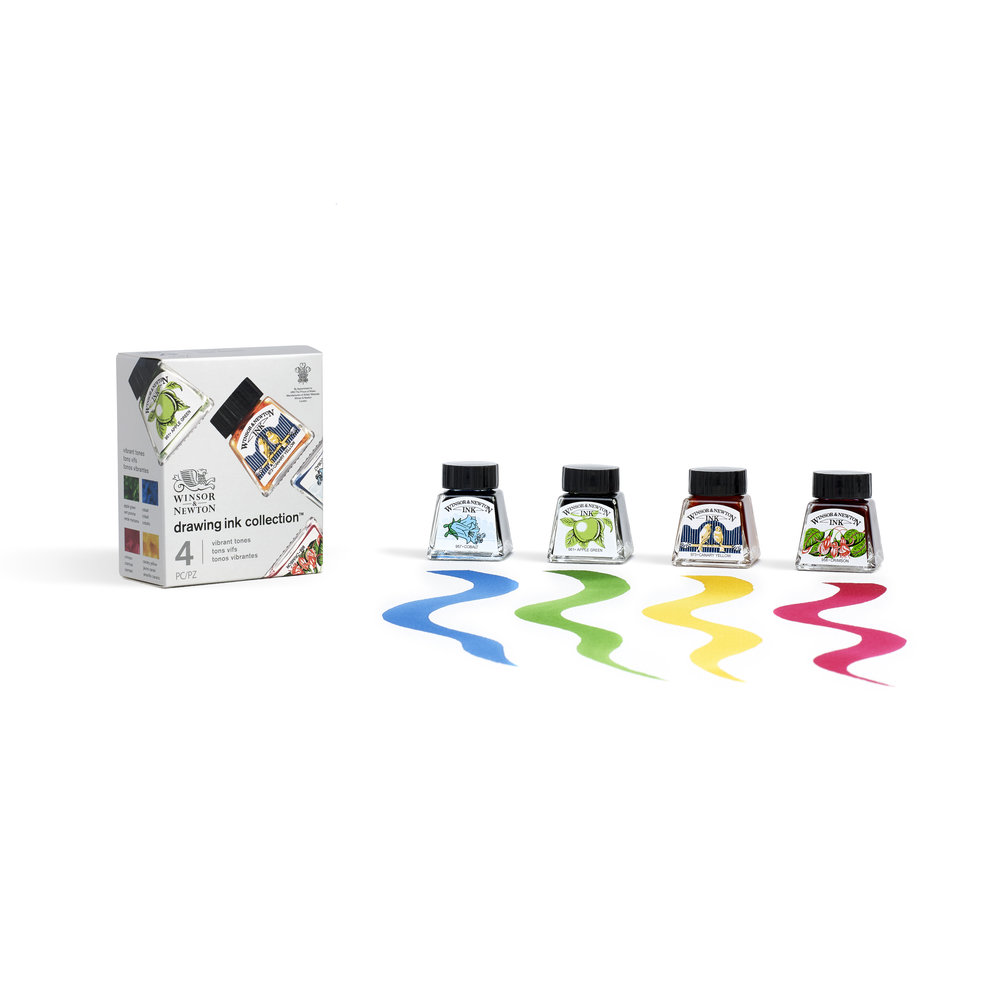 Winsor & Newton Drawing Ink Collection - Set of 4 (Vibrant Tones)