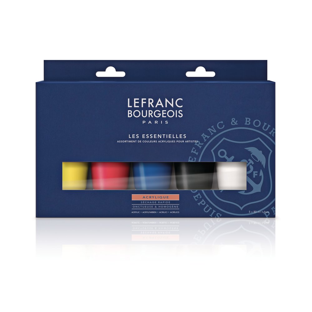 Lefranc Bourgeois Fine Acrylic Set - The Essentials 5x80ml 