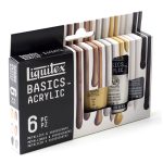 Liquitex Basics Acrylic Set - 6x22ml - Metallics & Iridescents