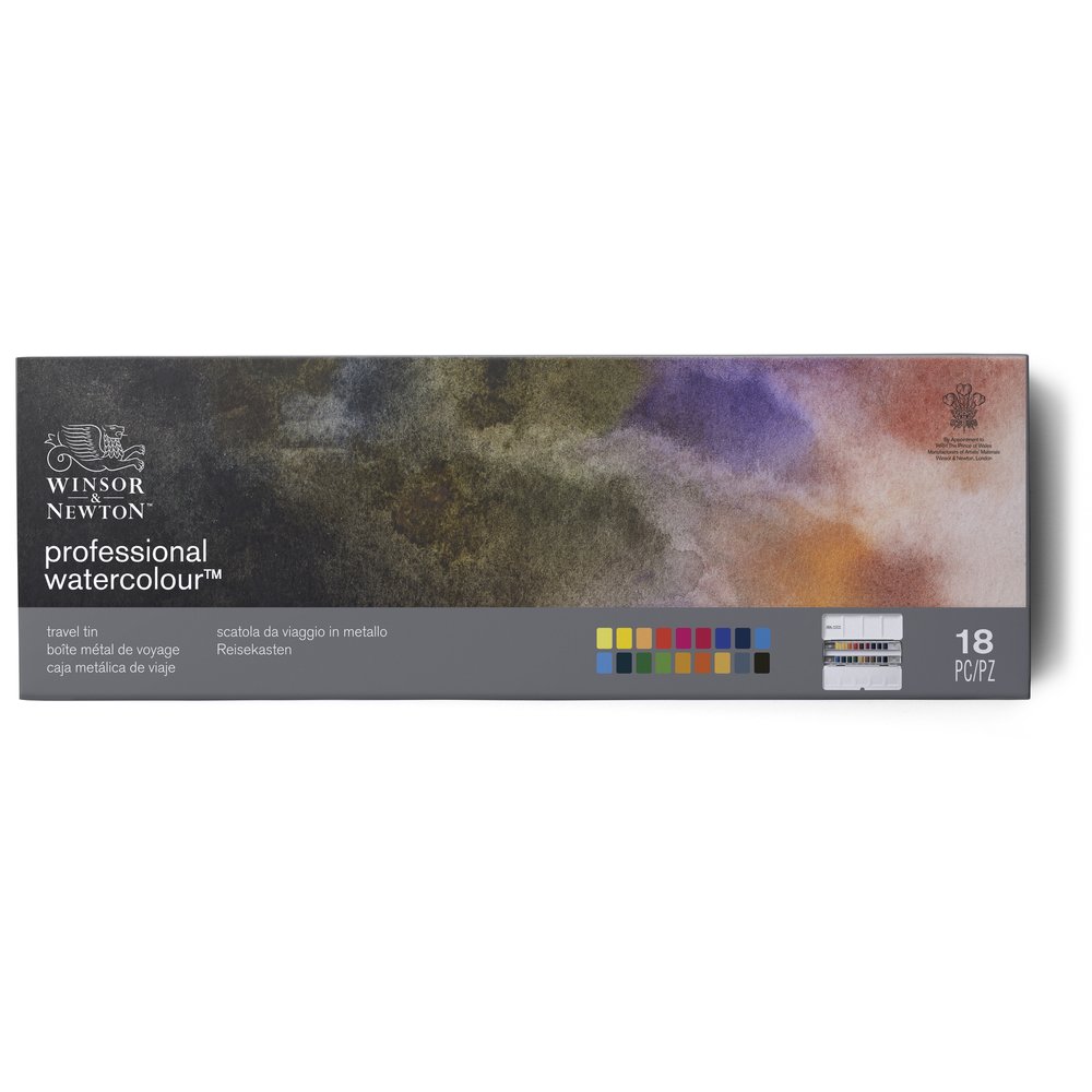 Winsor & Newton Professional Watercolour Black Box 18 Half Pan