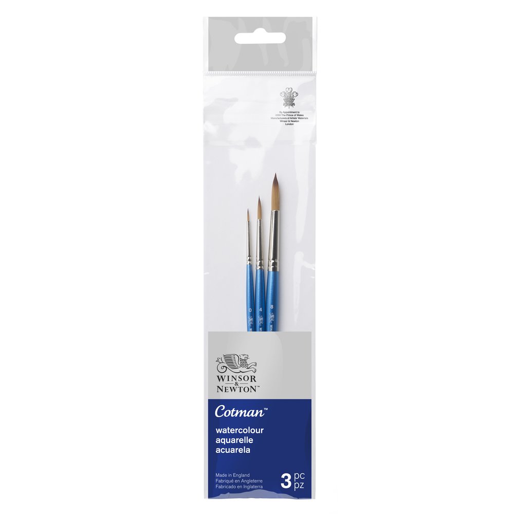 Winsor & Newton Cotman Brush Short Handle Pack of 3 - V2