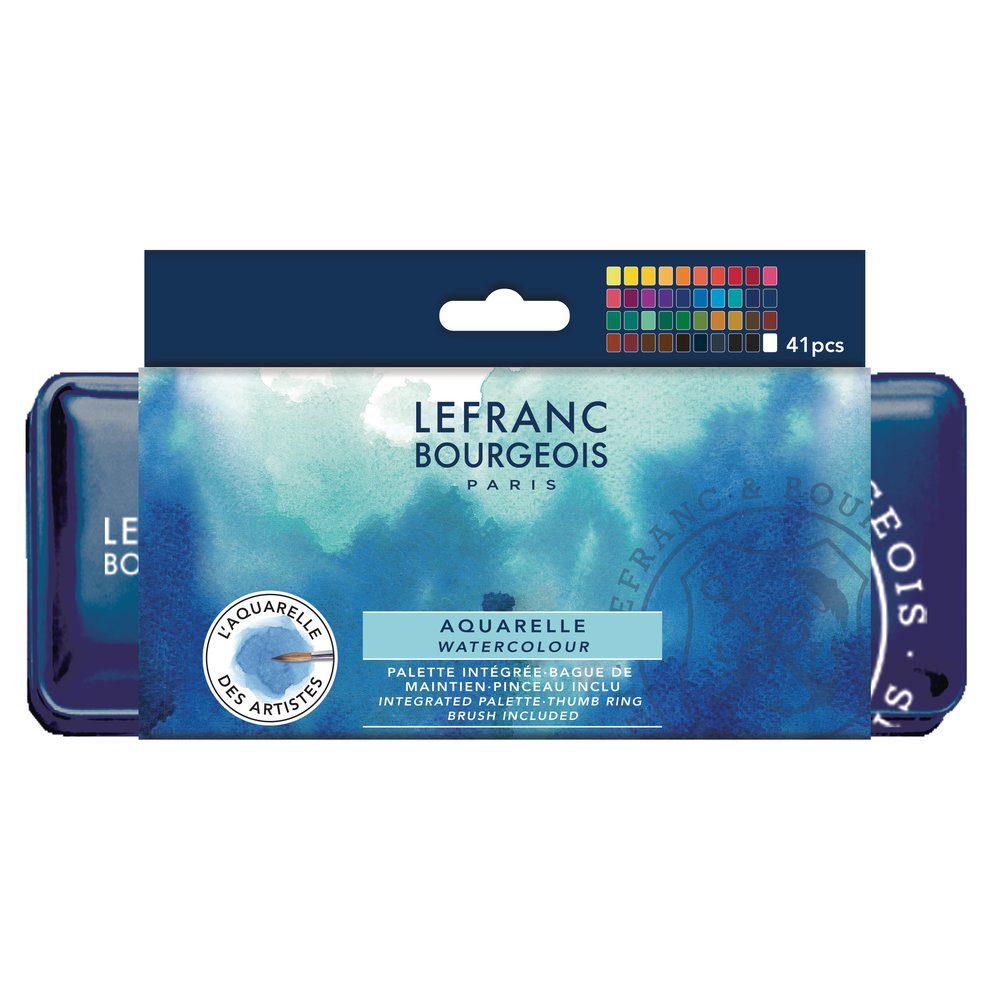 Lefranc Bourgeois Fine Watercolour Set of 40 Half Pans