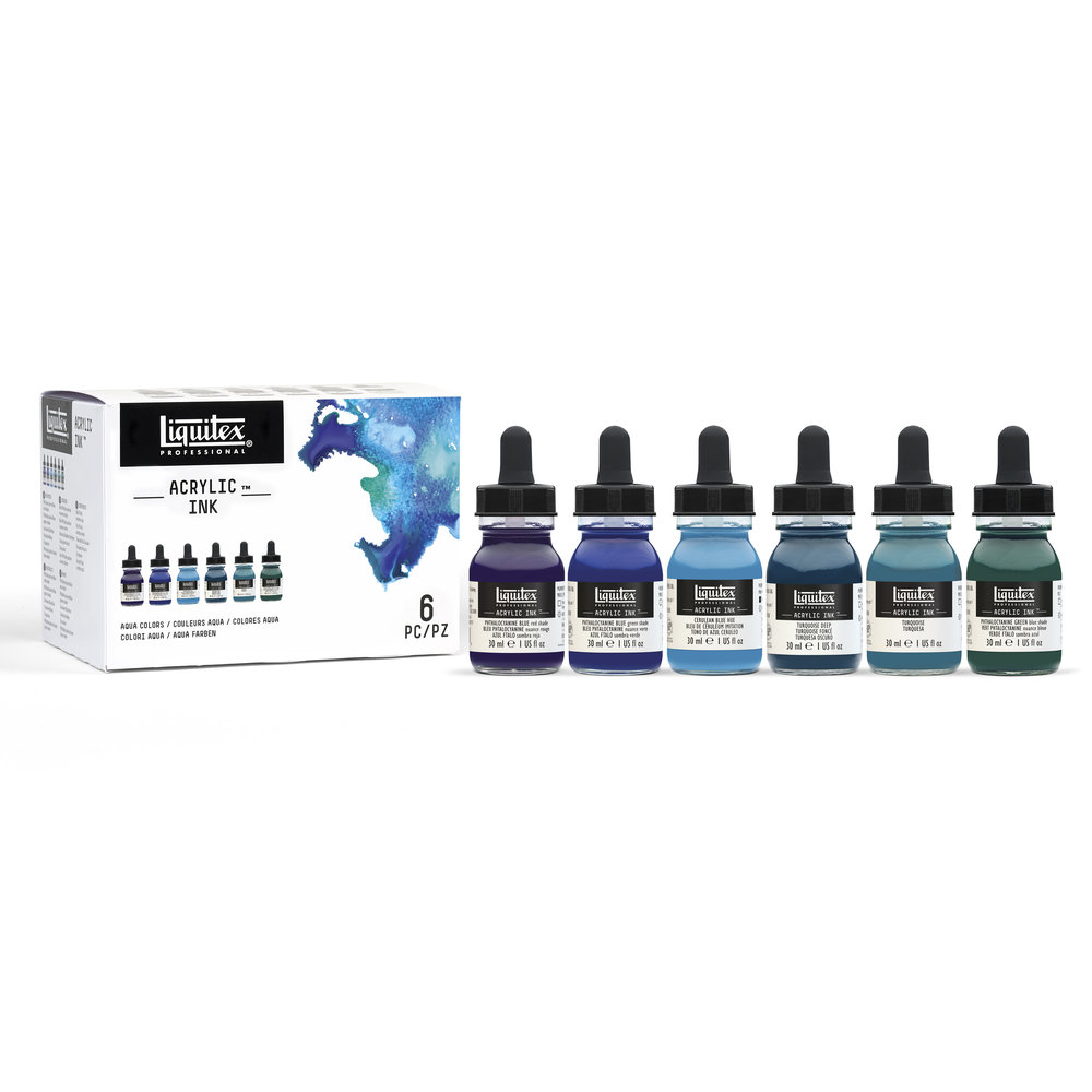 Liquitex Acrylic Ink - Aqua Colors Set 6 x 30ml
