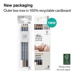 Winsor & Newton Studio Collection Sketching Pencil x5 With Eraser Blister Set