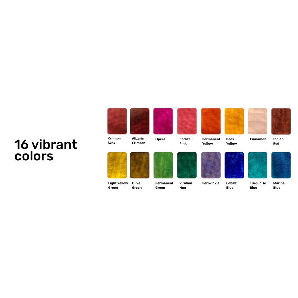 Viviva Watercolour Pan Set - 16 Spring Colours