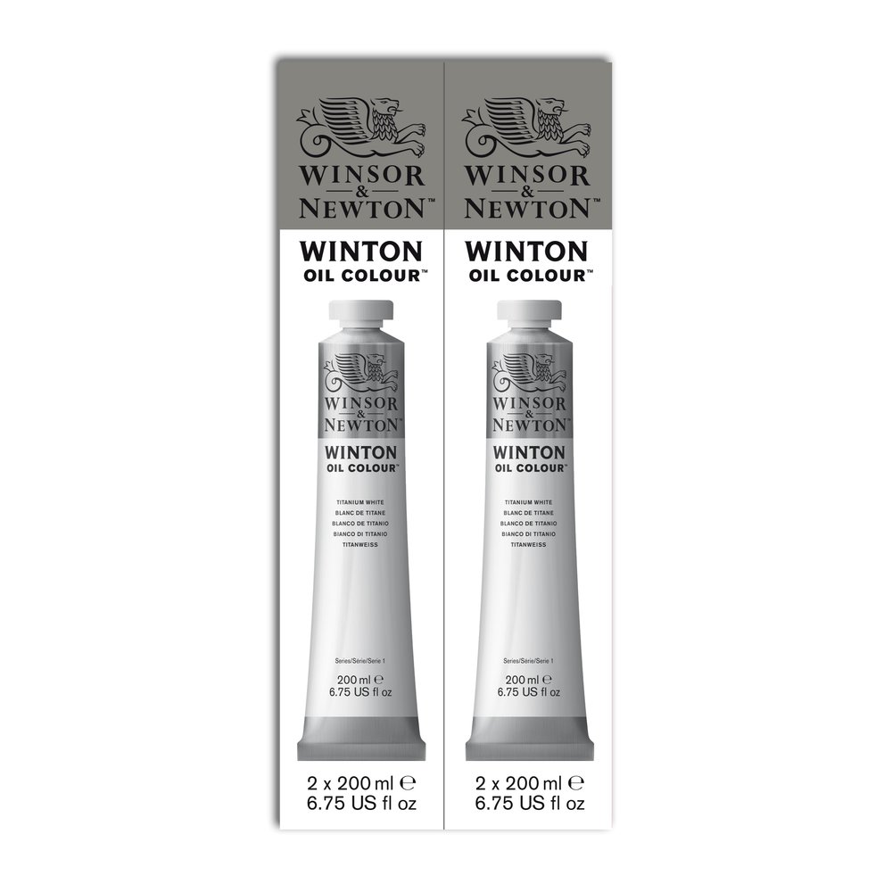 Winsor & Newton Winton Oil Colour 200ml Titanium White 2 Packet