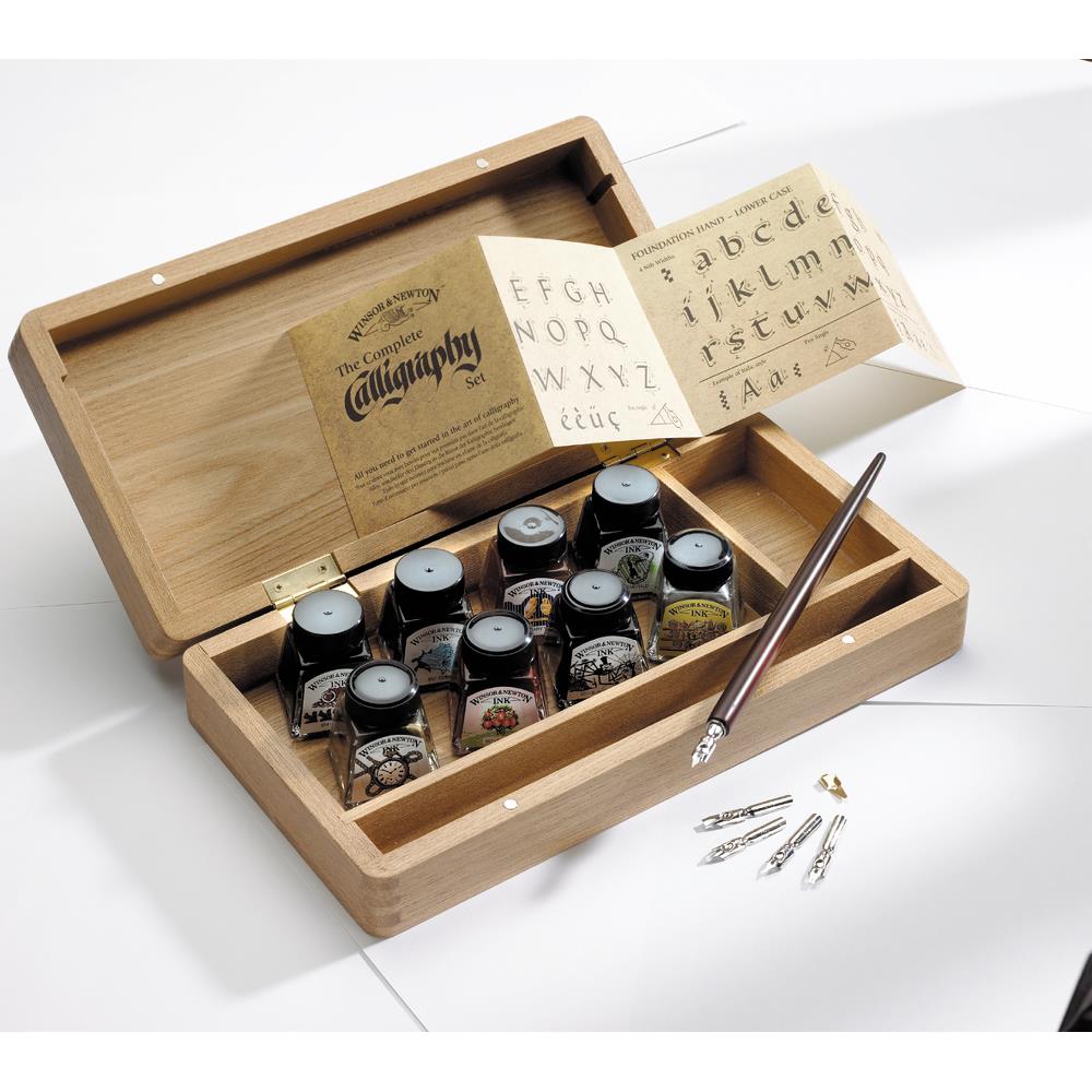 Winsor & Newton Calligraphy Wooden Box Set - With Drawing Inks