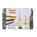 Conté à Paris Pastel pencil assorted set x 12 metal tin
