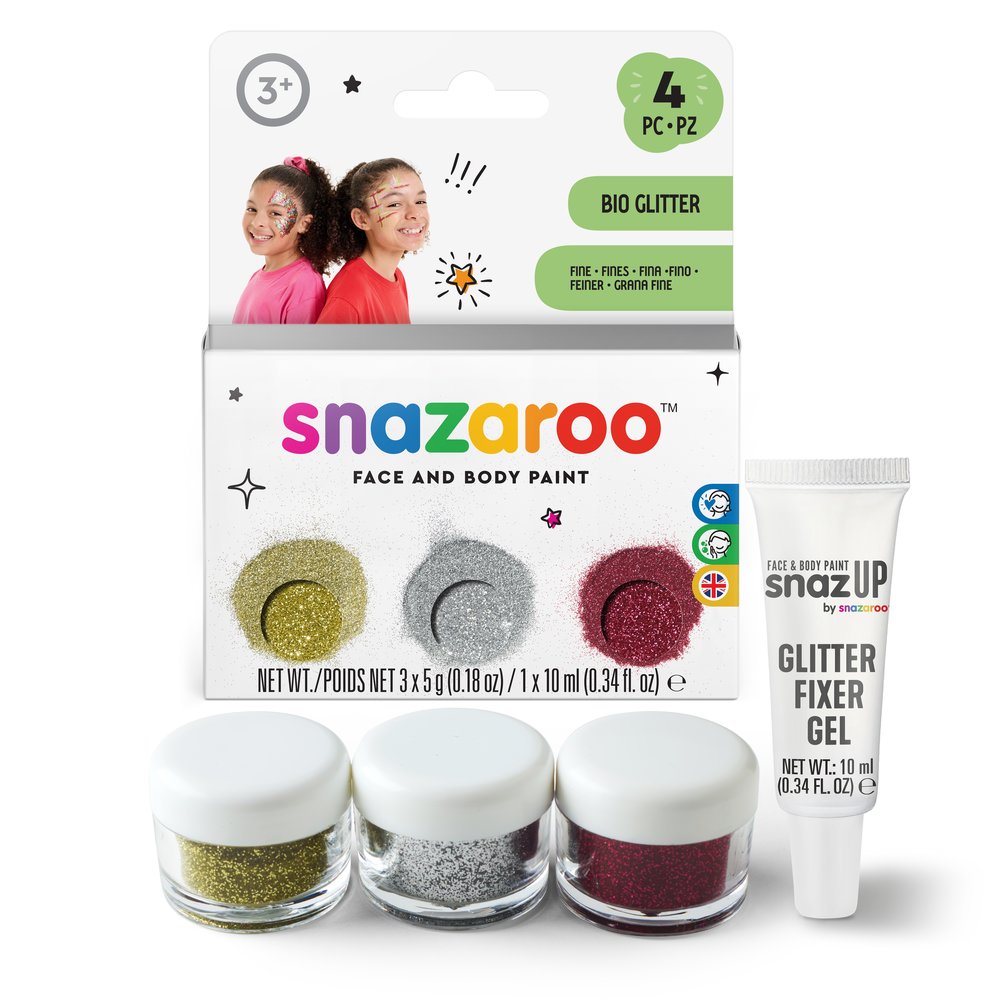 Snazaroo Bio Glitter x3 Fine & Fixer