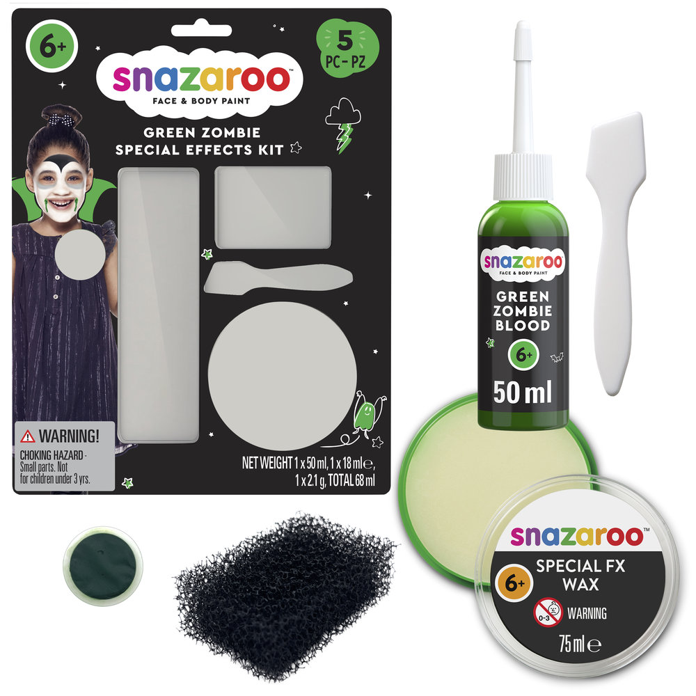 Snazaroo Special FX Green Zombie Gel Kit