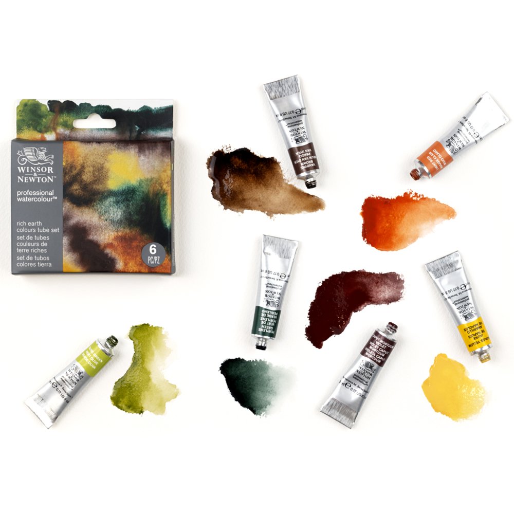 Winsor & Newton Professional Watercolour Rich Earth Set 6x5ml Tubes