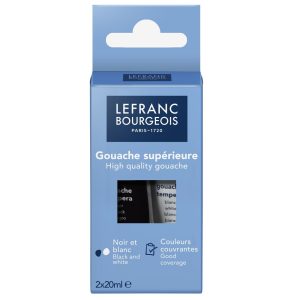 Lefranc Bourgeois Education Gouache 2x20ml Black and White
