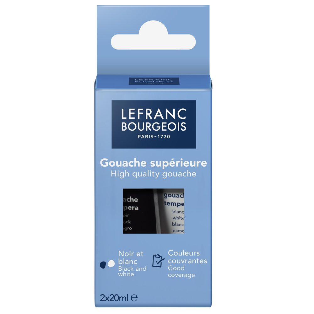 Lefranc Bourgeois Education Gouache 2x20ml Black and White