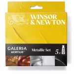 Winsor & Newton Galeria Acrylic Colour 5x60ml Tubes Metallic Set