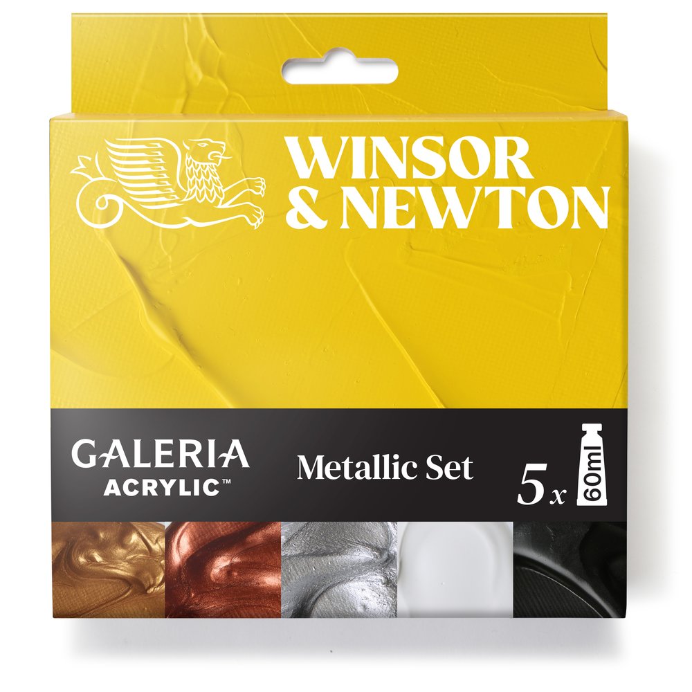 Winsor & Newton Galeria Acrylic Colour 5x60ml Tubes Metallic Set