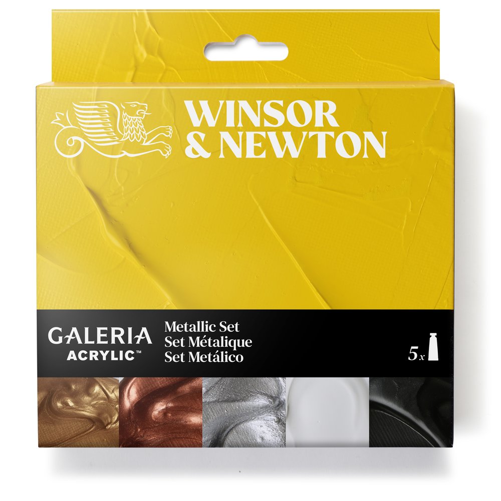 Winsor & Newton Galeria Acrylic Colour 5x60ml Tubes Metallic Set