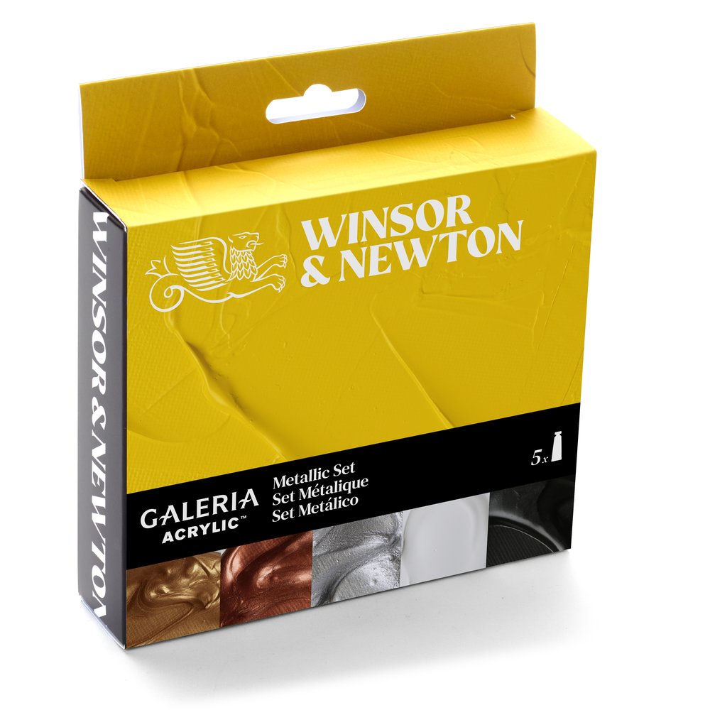Winsor & Newton Galeria Acrylic Colour 5x60ml Tubes Metallic Set