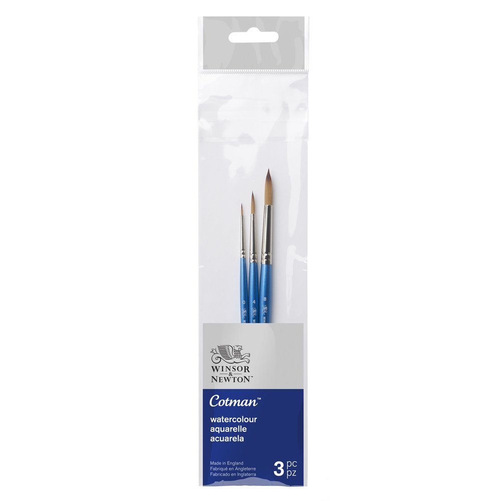 Winsor & Newton Cotman Brush Short Handle Pack of 3 - V2