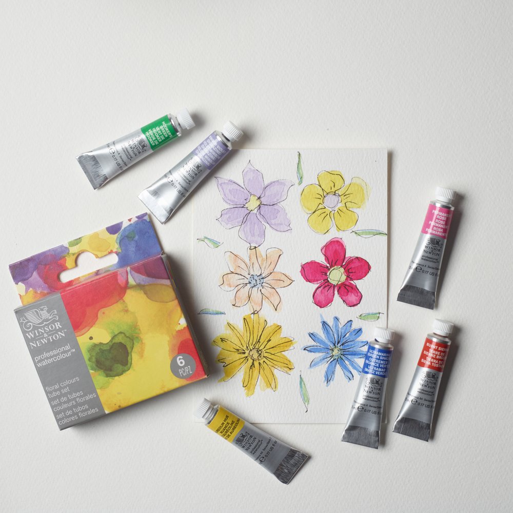 Winsor & Newton Professional Watercolour Floral Set 6x5ml Tubes