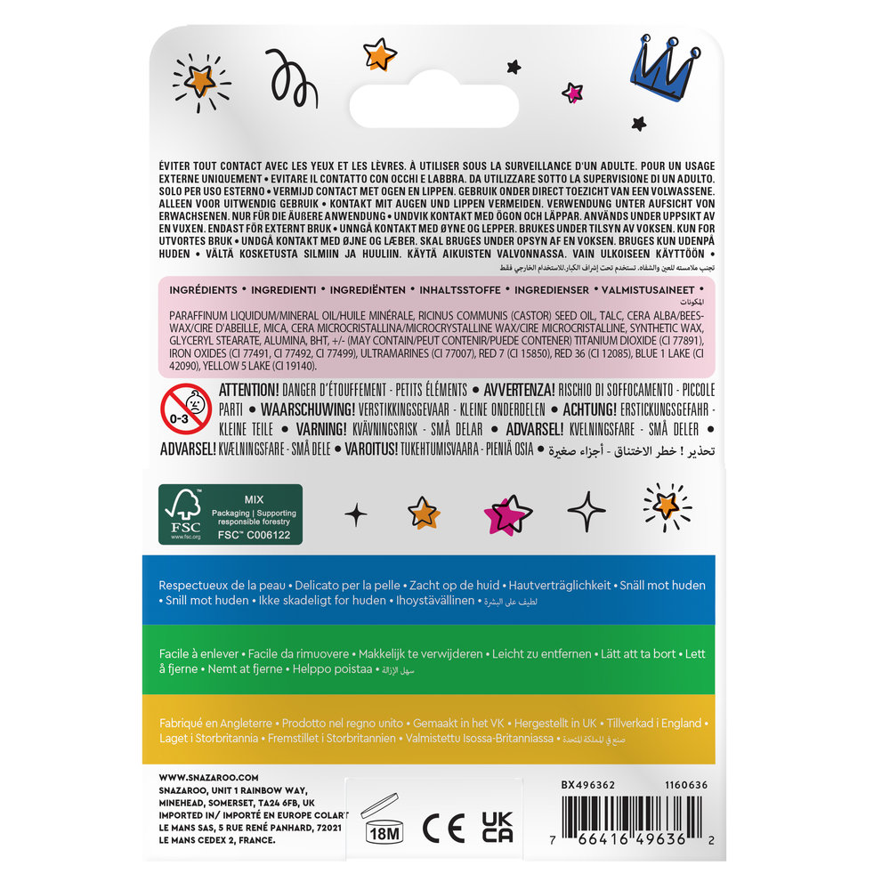 Snazaroo Fantasy Face Paint Sticks - Set of 6  - Nordic