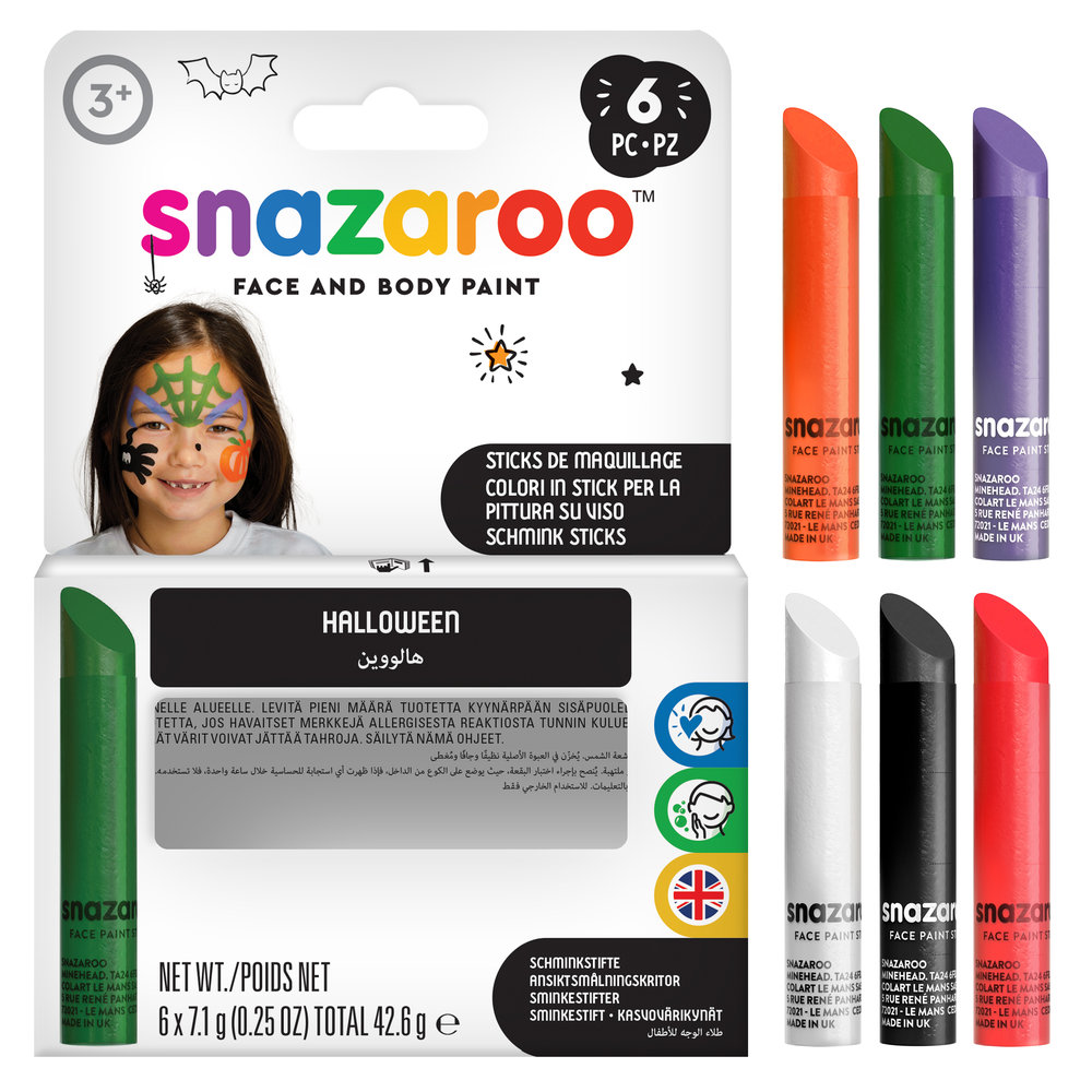 Snazaroo Halloween Face Paint Sticks - Set of 6  - Nordic