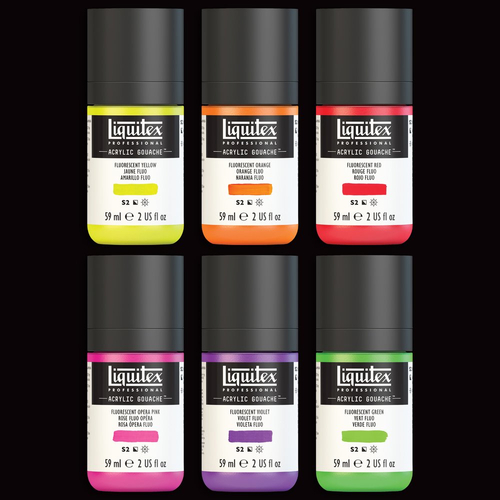 Liquitex Professional Acrylic Gouache 6X59ml Set - Fluorescents