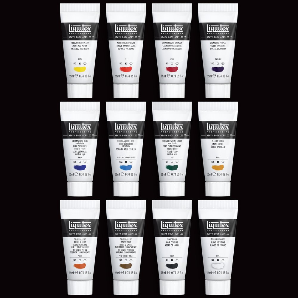 Liquitex Professional Heavy Body Acrylic Set - 12x22ml - Essentials