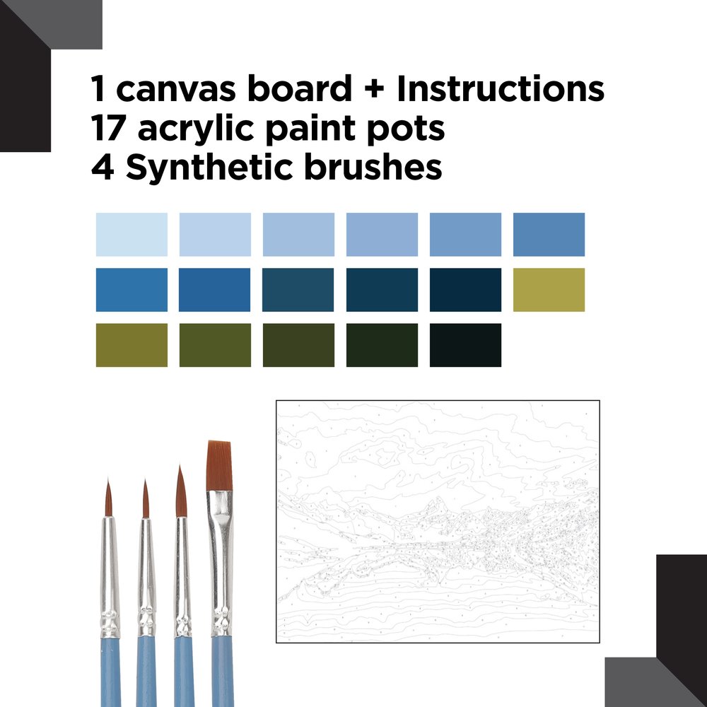 reeves Paint By Numbers 12x16 Inch Mountain