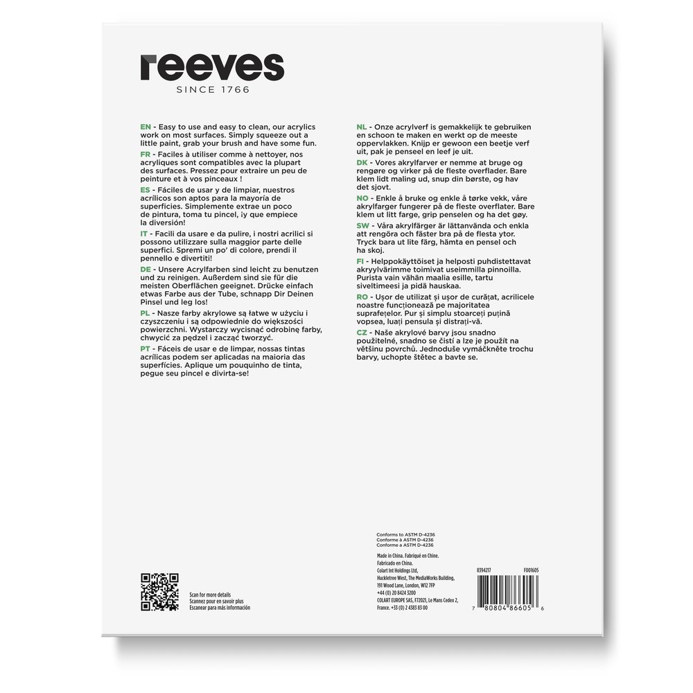 reeves Acrylic Colour 10x75ml Set