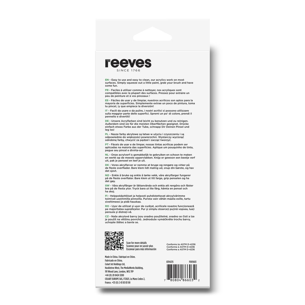 reeves Acrylic Colour 12x12ml Set