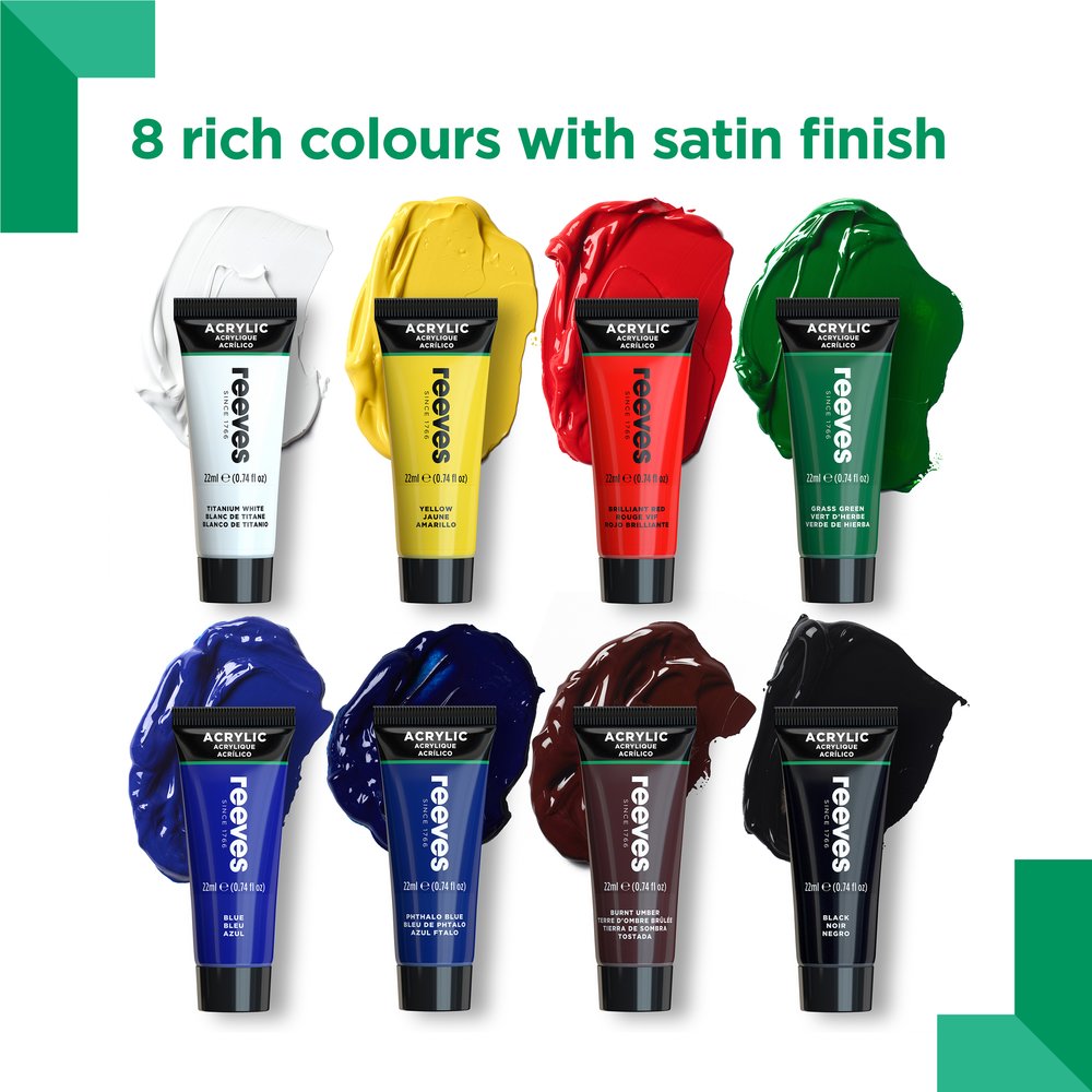reeves Acrylic Colour 8x22ml Set
