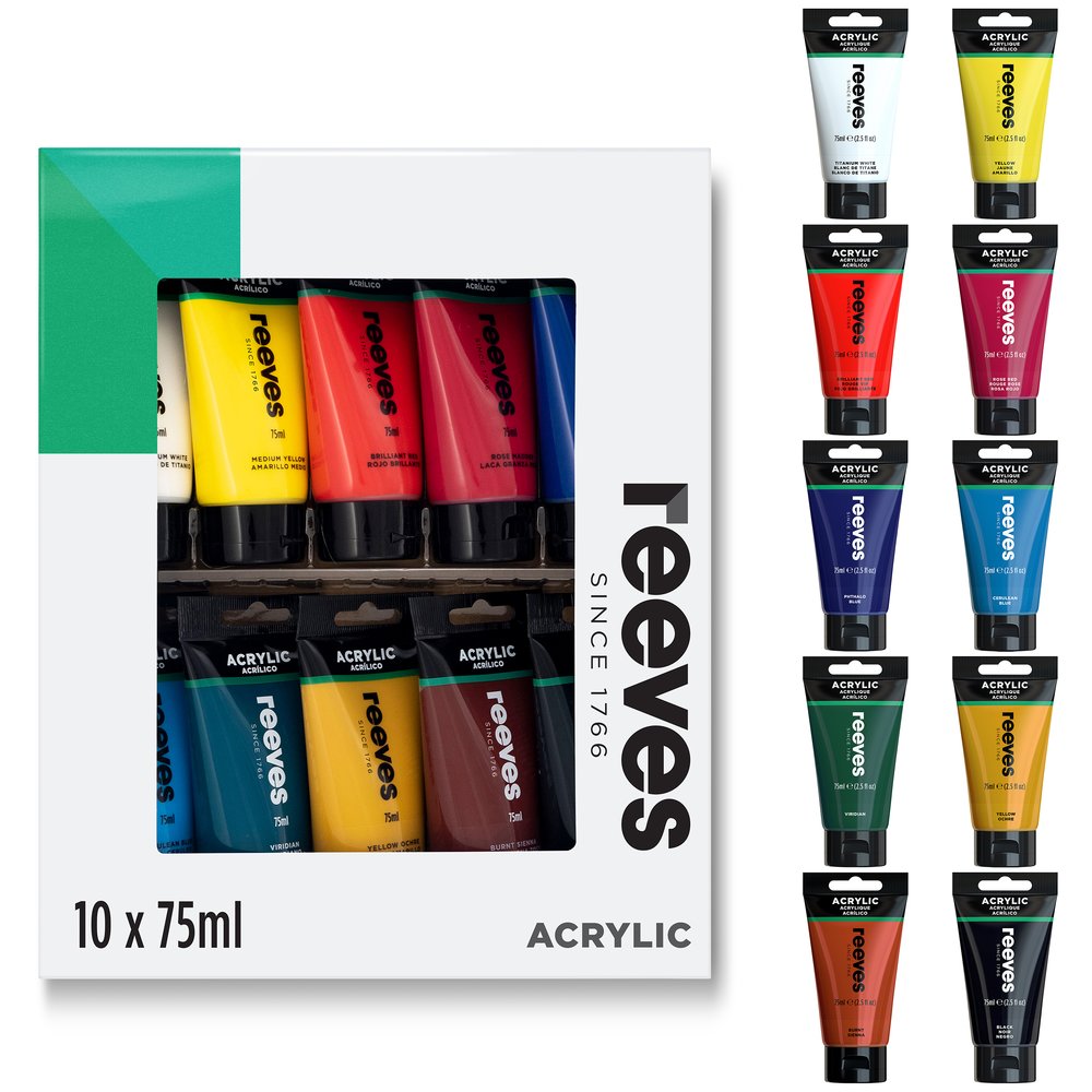 reeves Acrylic Colour 10x75ml Set