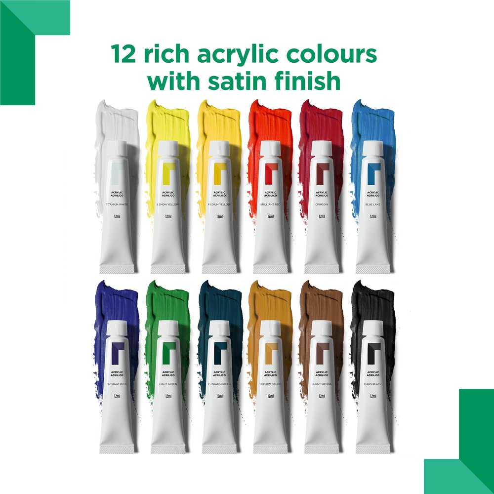 reeves Acrylic Colour 12x12ml Set