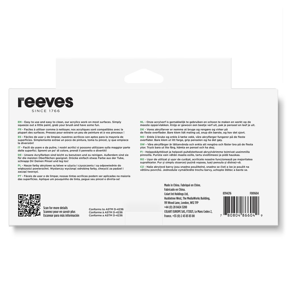 reeves Acrylic Colour 8x22ml Set