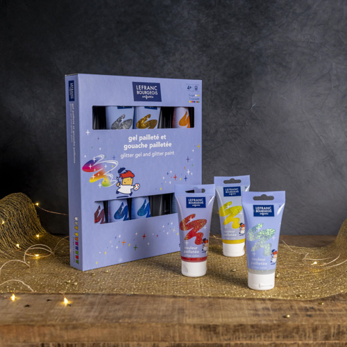 Lefranc Bourgeois Glitter Gel & Glitter Paint Set - 10x75ml 