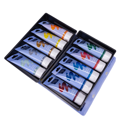 Lefranc Bourgeois Glitter Gel & Glitter Paint Set - 10x75ml 