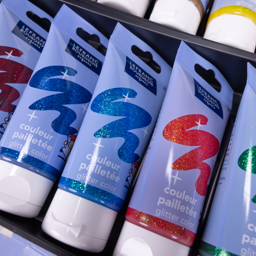 Lefranc Bourgeois Glitter Gel & Glitter Paint Set - 10x75ml 