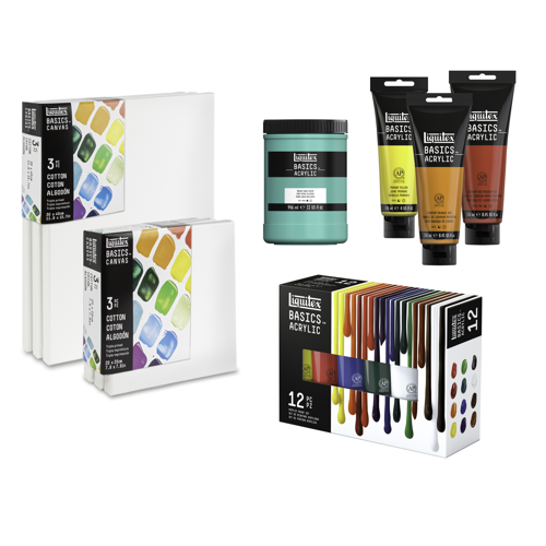 Liquitex Basics Set of 3 Cotton Canvas 40x50cm