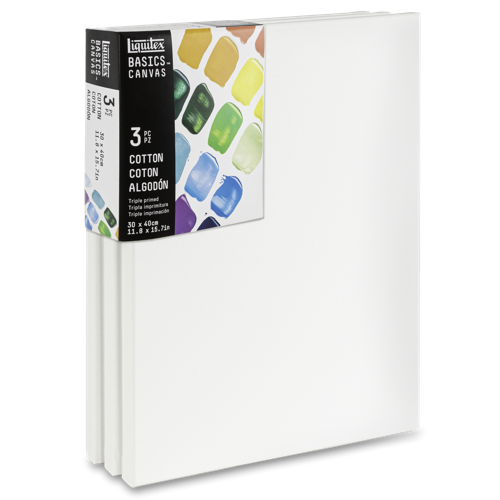 Liquitex Basics Set of 3 Cotton Canvas 30x40cm
