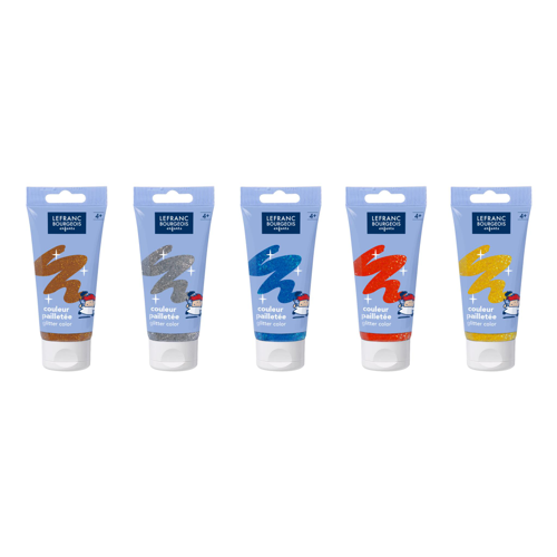 Lefranc Bourgeois Glitter Gel & Glitter Paint Set - 5x75ml 