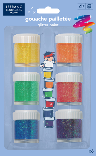 Lefranc Bourgeois Kids Glitter Paint Set - 6x22ml